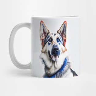 [AI Art] Red, blue and white German Shepherd Mug